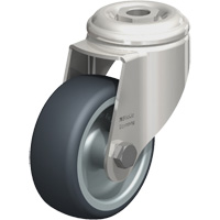 Roulette en &eacute;lastom&egrave;re thermoplastique acier inoxydable, Pivotant, Diam&egrave;tre 3-1/8" (79,5 mm), Capacit&eacute; 220 lb (100 kg) R.M.G. Prévention