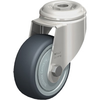 Roulette en &eacute;lastom&egrave;re thermoplastique acier inoxydable, Pivotant, Diam&egrave;tre 3-1/8" (79,5 mm), Capacit&eacute; 220 lb (100 kg) R.M.G. Prévention