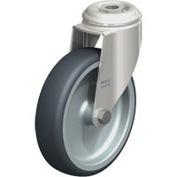 Roulette en &eacute;lastom&egrave;re thermoplastique acier inoxydable, Pivotant, Diam&egrave;tre 5" (127 mm), Capacit&eacute; 265 lb (120 kg) R.M.G. Prévention