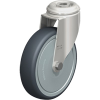 Roulette en &eacute;lastom&egrave;re thermoplastique acier inoxydable, Pivotant, Diam&egrave;tre 5" (127 mm), Capacit&eacute; 265 lb (120 kg) R.M.G. Prévention