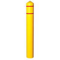 Enveloppe lisse pour butoir avec bandes r&eacute;fl&eacute;chissantes, 4" dia. x 56" l, Jaune R.M.G. Prévention