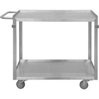 Chariot avec tablettes de calibre industriel, 2 Tiers, 22-1/2" la x 34" h x 42-7/16" p, Capacit&eacute; 600 lb R.M.G. Prévention