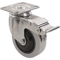 Roulette 2309 avec 2 freins, Pivotant avec frein, 5" (127 mm), Gris Envirothane, 350 lb (158,8 kg) R.M.G. Prévention