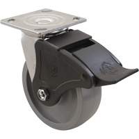 Roulette Max9, Pivotant, 6" (152,4 mm), Gris-WOW Envirothane, 1100 lb (498,95 kg) R.M.G. Prévention