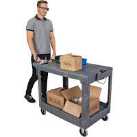 Chariot utilitaire pour l'entretien avec tablette plate, 2 tiers, 25-1/4" x 32-1/4" x 44", Capacit&eacute; 550 lb R.M.G. Prévention