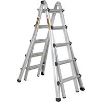 Telescoping Multi-Position Ladder, Aluminum, 300 lbs., CSA Grade 1A R.M.G. Prévention