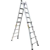 Telescoping Multi-Position Ladder, Aluminum, 300 lbs., CSA Grade 1A R.M.G. Prévention