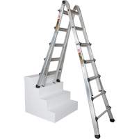 Telescoping Multi-Position Ladder, Aluminum, 300 lbs., CSA Grade 1A R.M.G. Prévention