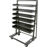 Single-Sided Heavy Duty A-Frame Cart with 6 Lipped Trays, 38" x 25" x 63", 2500 lbs. Capacity R.M.G. Prévention