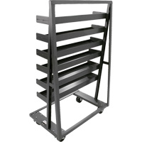Single-Sided Heavy Duty A-Frame Cart with 6 Lipped Trays, 38" x 25" x 63", 2500 lbs. Capacity R.M.G. Prévention
