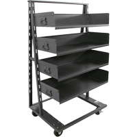 Single-Sided Heavy Duty A-Frame Cart with 4 Large Trays, 38" x 25" x 63", 2500 lbs. Capacity R.M.G. Prévention