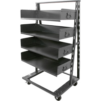Single-Sided Heavy Duty A-Frame Cart with 4 Large Trays, 38" x 25" x 63", 2500 lbs. Capacity R.M.G. Prévention