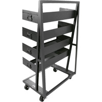 Single-Sided Heavy Duty A-Frame Cart with 4 Large Trays, 38" x 25" x 63", 2500 lbs. Capacity R.M.G. Prévention