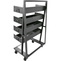 Single-Sided Heavy Duty A-Frame Cart with 4 Large Lipped Trays, 38" x 25" x 63", 2500 lbs. Capacity R.M.G. Prévention