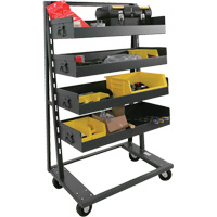 Single-Sided Heavy Duty A-Frame Cart with 4 Large Lipped Trays, 38" x 25" x 63", 2500 lbs. Capacity R.M.G. Prévention