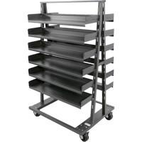 Double-Sided Heavy Duty A-Frame Cart with 12 Trays, 38" x 30" x 63", 2500 lbs. Capacity R.M.G. Prévention
