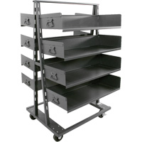 Double-Sided Heavy Duty A-Frame Cart with 8 Large Trays, 38" x 30" x 63", 2500 lbs. Capacity R.M.G. Prévention