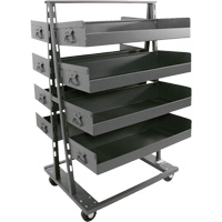 Double-Sided Heavy Duty A-Frame Cart with 8 Large Lipped Trays, 38" x 30" x 63", 2500 lbs. Capacity R.M.G. Prévention