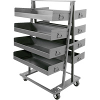 Double-Sided Heavy Duty A-Frame Cart with 8 Large Lipped Trays, 38" x 30" x 63", 2500 lbs. Capacity R.M.G. Prévention