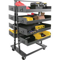 Double-Sided Heavy Duty A-Frame Cart with 8 Large Lipped Trays, 38" x 30" x 63", 2500 lbs. Capacity R.M.G. Prévention