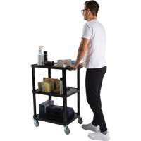 Chariot utilitaire avec tablette plate, 3 tiers, 18-1/8" x 37-3/8" x 27-3/4", Capacit&eacute; 330 lb R.M.G. Prévention