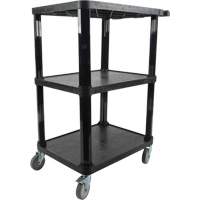Chariot utilitaire avec tablette plate, 3 tiers, 18-1/8" x 37-3/8" x 27-3/4", Capacit&eacute; 330 lb R.M.G. Prévention