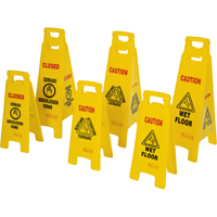 Wet Floor Safety Signs, Quadrilingual with Pictogram R.M.G. Prévention