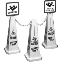 "Caution" Lamba Traffic Cones, English with Pictogram R.M.G. Prévention