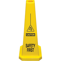 "Safety First" Lamba Traffic Cones, English with Pictogram R.M.G. Prévention