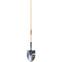 Pro Round Point Shovel, Tempered Steel Blade, Wood, Straight Handle R.M.G. Prévention