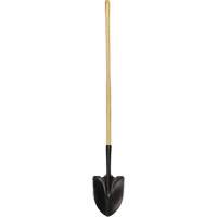 Round Point Shovel, Tempered Steel Blade, Wood, Straight Handle R.M.G. Prévention