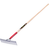 Pro Double Back Level Rake, Ashwood Handle, 13-3/4" W, Tempered Steel Blade, 14 Tines R.M.G. Prévention