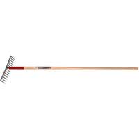 Level Rake, Wood Handle, 14-3/4" W, Tempered Steel Blade, 16 Tines R.M.G. Prévention