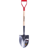 Pro Round Point Shovel, Tempered Steel Blade, Wood, D-Grip Handle R.M.G. Prévention