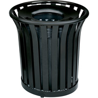 Americana Series Open-Top Waste Receptacle, Steel, 36 US gal. R.M.G. Prévention