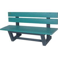Outdoor Park Benches, Recycled Plastic, 60" L x 22-13/16" W x 29-13/16" H, Green R.M.G. Prévention