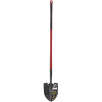 Pro Round Point Shovel, Tempered Steel Blade, Fibreglass, Straight Handle R.M.G. Prévention