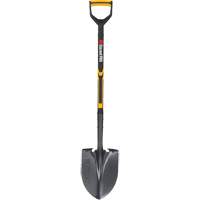 Pro Round Point Shovel, Tempered Steel Blade, Fibreglass, D-Grip Handle R.M.G. Prévention