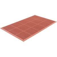 Competitor Series Mats, Slotted, 3' x 5' x 7/8", Orange, Natural Rubber R.M.G. Prévention