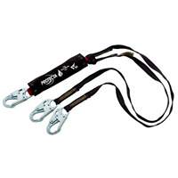 PRO Shock-Absorbing Lanyard, 4', Snap Hook Center, Snap Hook Leg Ends, Kevlar&reg; R.M.G. Prévention