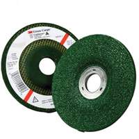 Green Corps Depressed Centre Wheel, 4-1/2" x 1/4", 7/8" Arbor, Aluminum Oxide, Type 27 R.M.G. Prévention
