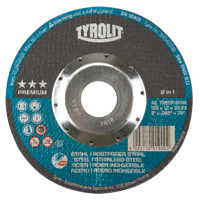 Meule &agrave; tronçonner 2-en-1 de premi&egrave;re qualit&eacute; Thincut, 5" x 0,045", Arbre de 7/8", Type 27, Oxyde d'aluminium, 12250 Tr/min R.M.G. Prévention