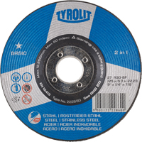 Basic 2-in-1 Grinding Wheel, 4-1/2" x 1/4", 7/8" Arbor, Type 27 R.M.G. Prévention