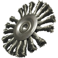 Circular Knotted Wire End Brushes, 3-1/2" Dia., 0.014" Wire Dia., 1/4" Shank R.M.G. Prévention