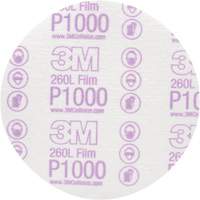 Hookit Finishing Film Disc, 6" Dia., P1000 Grit, Aluminum Oxide, Film R.M.G. Prévention