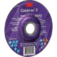 Cubitron 3 Cut-Off Wheel, 5" x 0.04", 7/8" Arbor, Type 27, Ceramic, 60 RPM R.M.G. Prévention