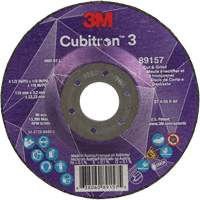 Cubitron 3 Cut and Grind Wheel, 4-1/2" x 1/8", 7/8" Arbor, Type 27, 36 Grit, Ceramic R.M.G. Prévention