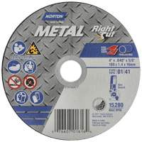 Metal RightCut Right Angle Cut-Off Wheel, 4-1/2" x 0.04", 7/8" Arbor, Type 01/41, Aluminum Oxide, 13580 RPM R.M.G. Prévention