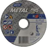 Metal RightCut Right Angle Cut-Off Wheel, 4-1/2" x 0.045", 7/8" Arbor, Type 01/41, Aluminum Oxide, 13580 RPM R.M.G. Prévention