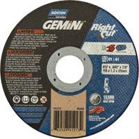 Gemini RightCut Right Angle Cut-Off Wheel, 4-1/2" x 0.045", 7/8" Arbor, Type 01/41, Aluminum Oxide, 13580 RPM R.M.G. Prévention